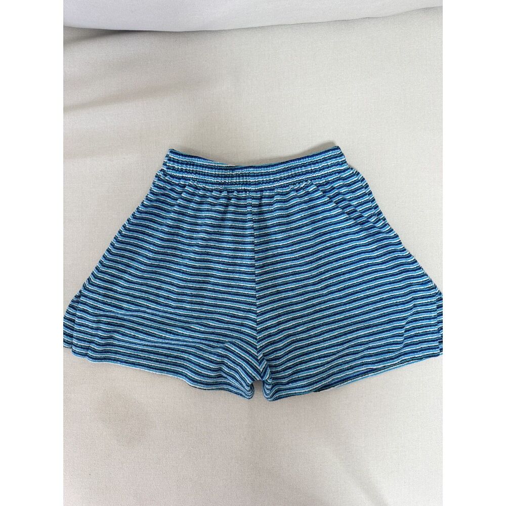 Frankies Bikinis Coco Striped Terry Button Up Shirt and Shorts Set - Picture 9 of 10